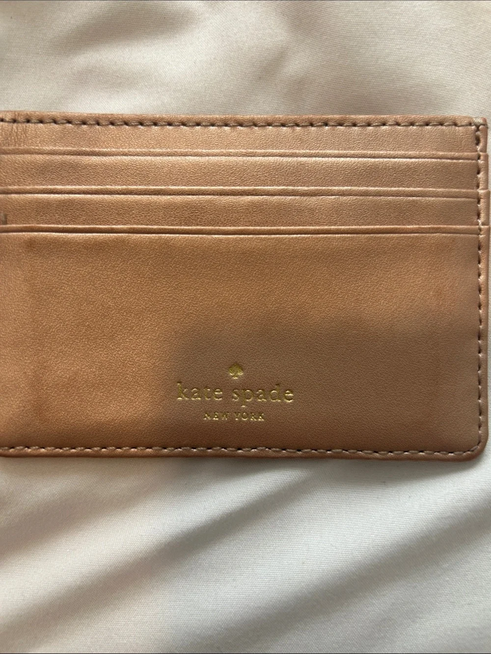kate spade Metallic Rose Gold Card Slot Wallet